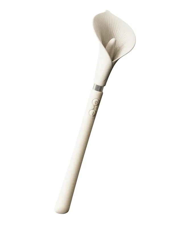 Вібромасажер Zalo – Calla Ivory White, двосторонній, 2 мотори