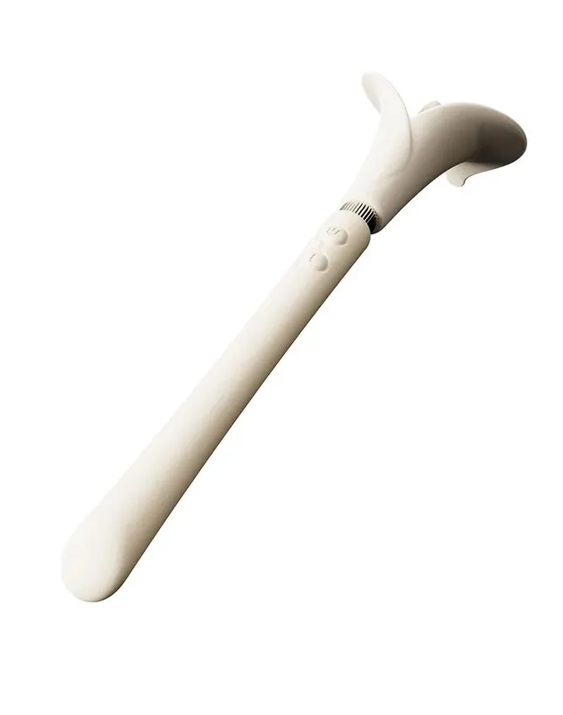 Вібромасажер Zalo – Calla Ivory White, двосторонній, 2 мотори
