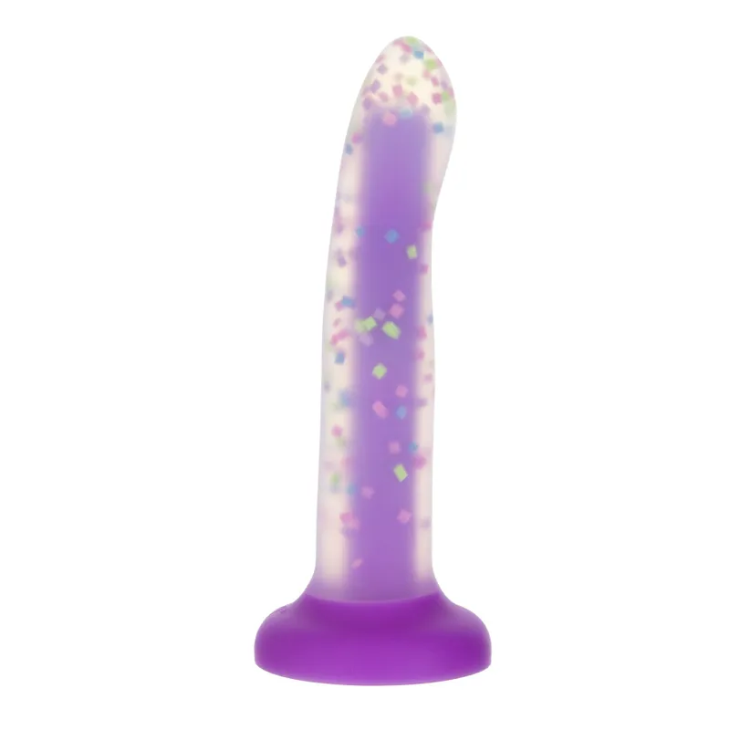 Фалоімітатор ADDICTION Rave 8″ Glow in the Dark Dildo Purple Confetti, 20,3 см