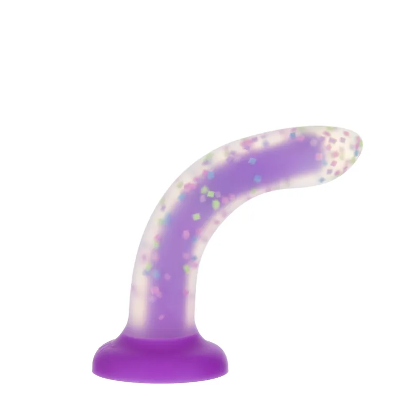 Фалоімітатор ADDICTION Rave 8″ Glow in the Dark Dildo Purple Confetti, 20,3 см