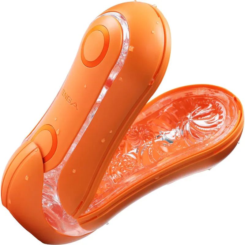 Мастурбатор Tenga Flip Orb — Sunset Orange, з регульованим тиском та кульками всередині