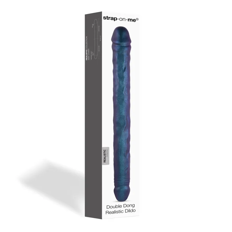 Подвійний фалоімітатор Strap-On-Me Double Dong Realistic Dildo Snaky Metallic Color