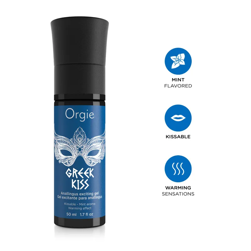 Стимулюючий гель для анілінгусу та анального сексу Orgie Greek Kiss, 50 мл, зігрівальний, м'ята