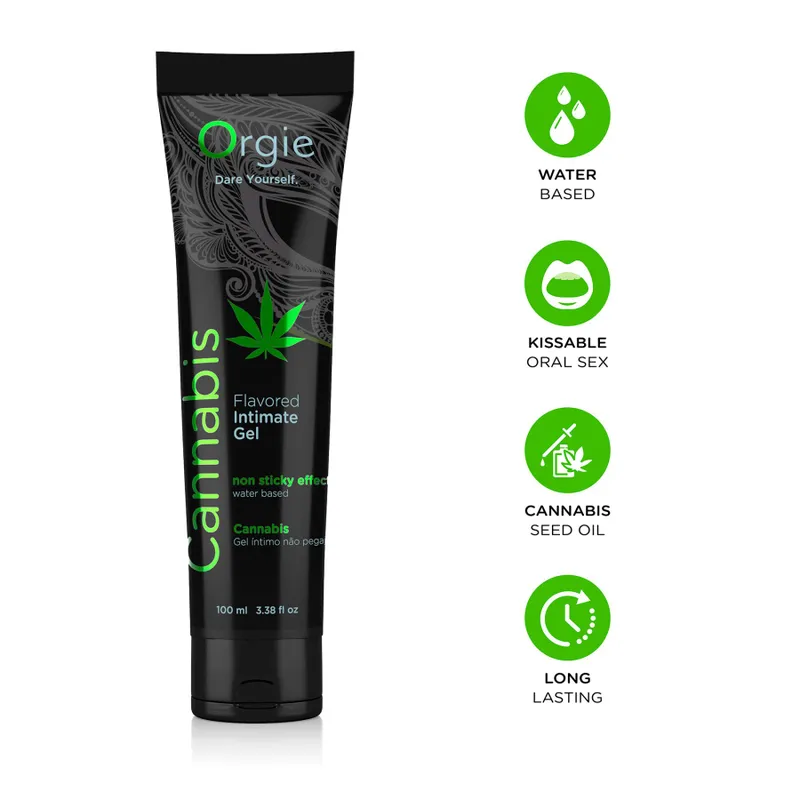 Лубрикант на водній основі Orgie Lube Tube Cannabis, 100 мл, їстівний, з олією конопель