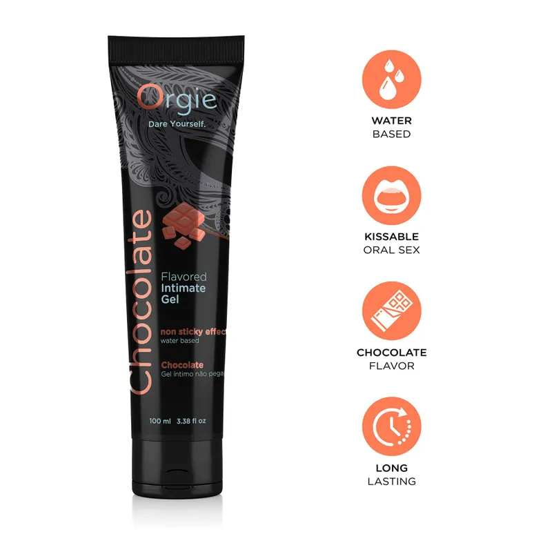 Лубрикант на водній основі Orgie Lube Tube Chocolate, 100 мл, смак і аромат темного шоколаду