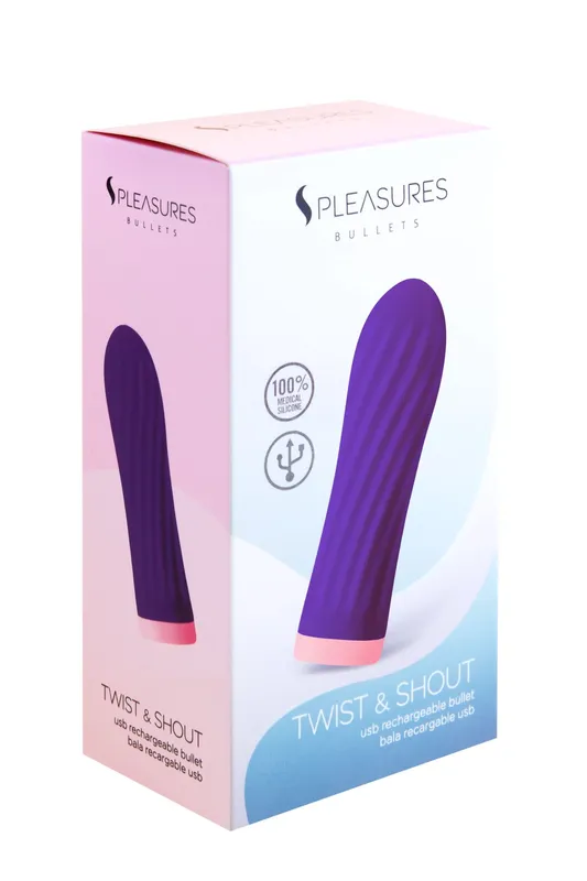 Віброкуля S Pleasures Bullets Twist & Shout Purple, фіолетова, 10 режимів