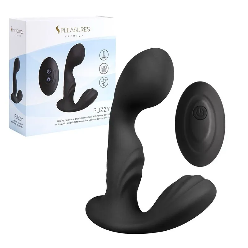 Вібромасажер простати S Pleasures Premium FUZZY, чорний, з рельєфом