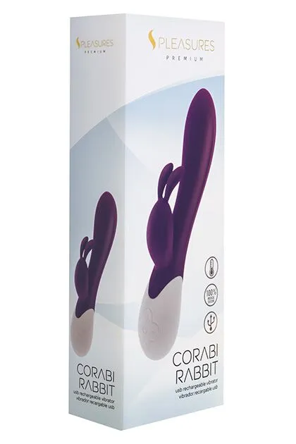 Вібратор-кролик S Pleasures Premium Corabi Rabbit, фіолетовий, 16 режимів, нагрів