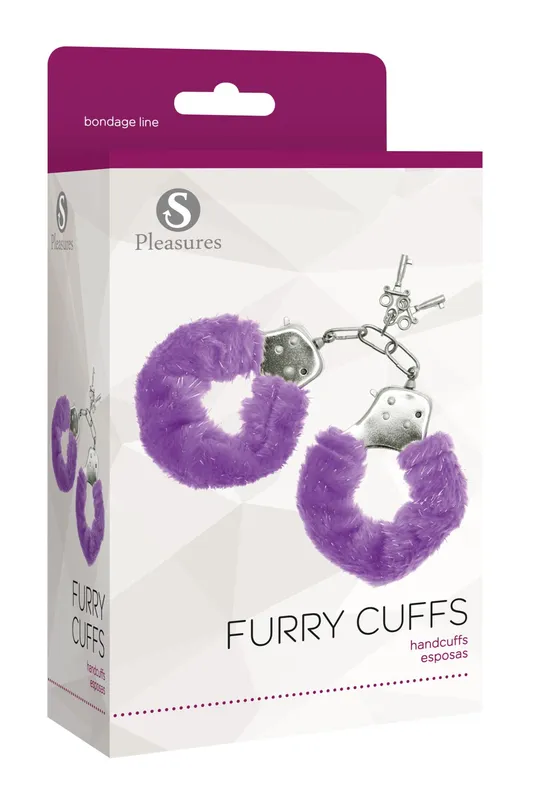 Наручники S Pleasures Furry Cuffs з пухнастим оздобленням, 2 ключі в комплекті