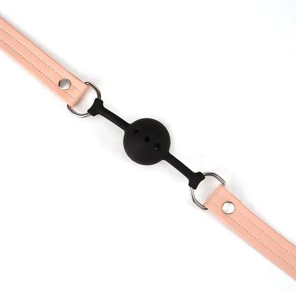 Кляп Liebe Seele Dark Candy Pink Ball Gag з силіконовою кулькою, діаметр 4,3 см