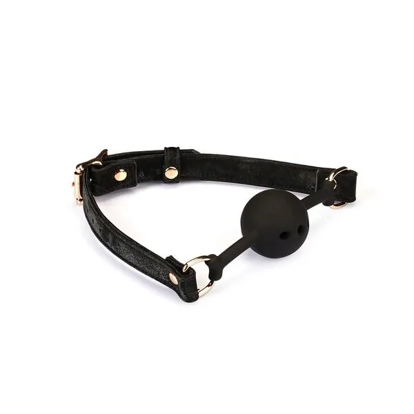 Кляп Liebe Seele Boudoir Amor Ball Gag Black, силіконова кулька 4,3 см
