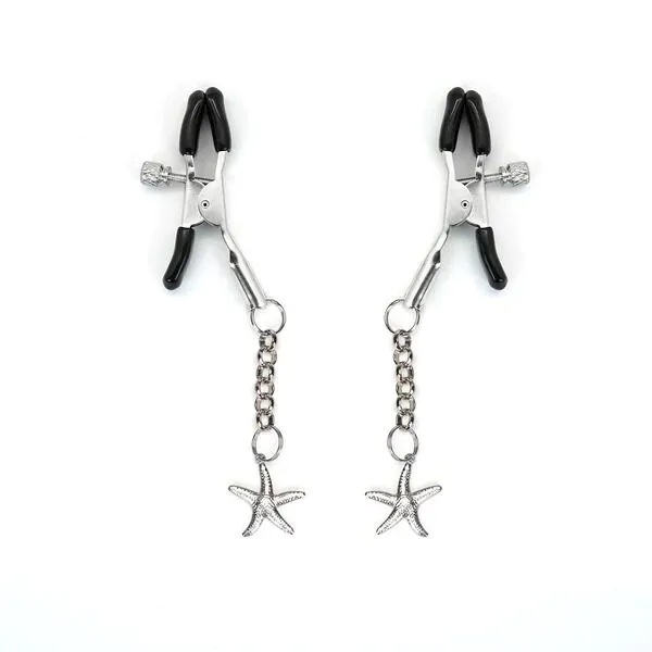 Затискачі для сосків Liebe Seele Starfish Nipple Clamps Silver з підвіскою морська зірка