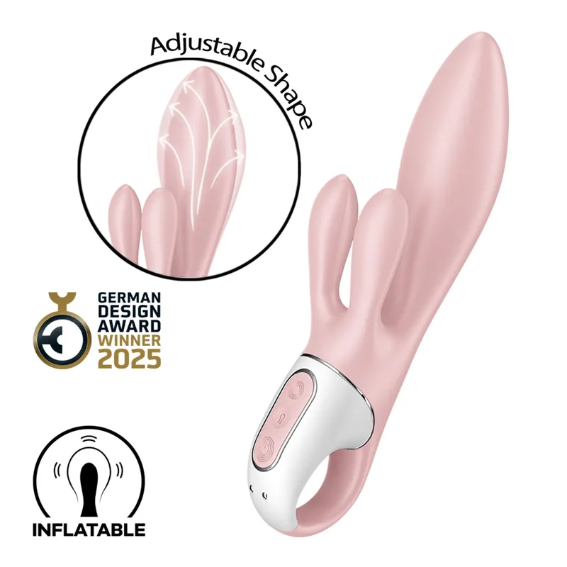 Вібратор-кролик надувний Satisfyer Air Pump Bunny 3, 12 режимів, подвійний відросток