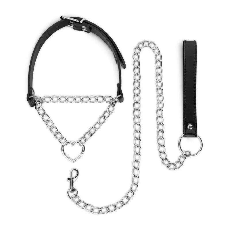 Нашийник з повідцем Bedroom Fantasies: Collar with Chain - Silver