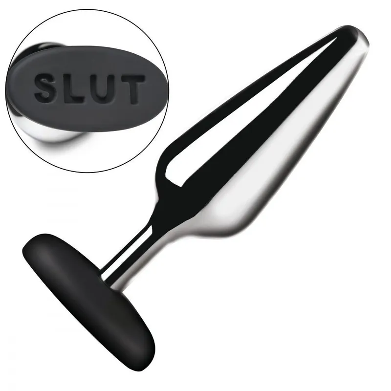 Анальна пробка Master Series Butt Slut Metal & Silicone Butt Plug — срібна