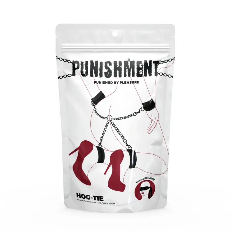Крестовина Punishment – Hog-Tie – Black, наручники та поножі на ланцюжку