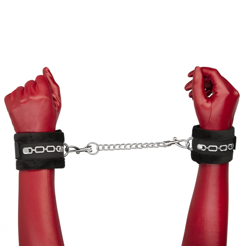 Наручники Punishment Crystal Detail Handcuffs Black зі знімним ланцюжком