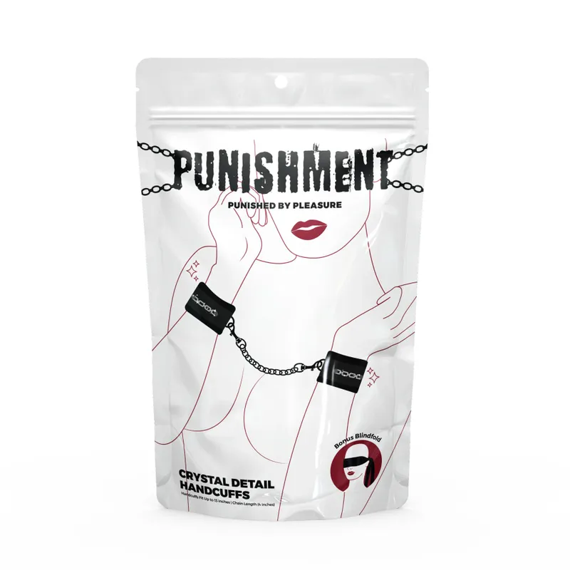 Наручники Punishment Crystal Detail Handcuffs Black зі знімним ланцюжком