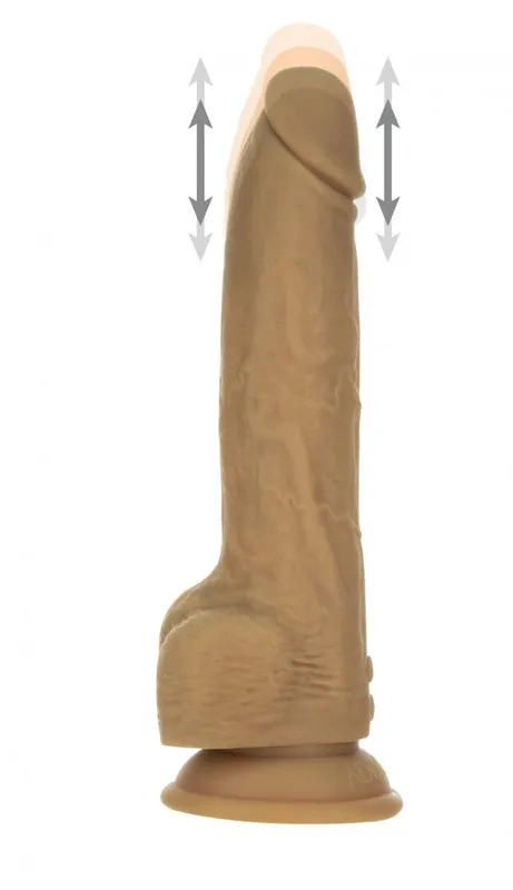 Фалоімітатор з пульсацією Naked ADDICTION Dominic 9″ Caramel, пульт ДУ, діаметр 4,2 см