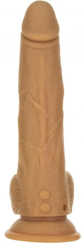 Фалоімітатор з пульсацією Naked ADDICTION Dominic 9″ Caramel, пульт ДУ, діаметр 4,2 см