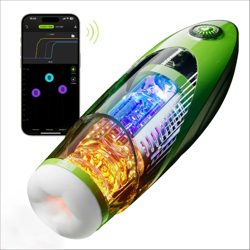 Смарт-мастурбатор BANANASOME ROCKET X7, вібрація, стискання та підігрів