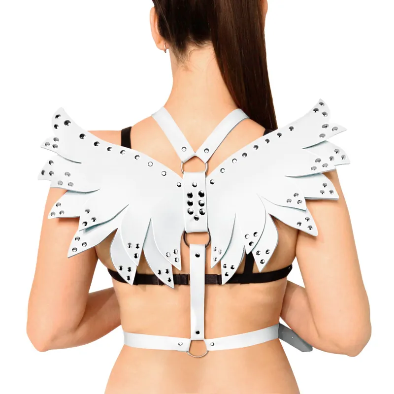 Жіноча портупея Art of Sex Wings біла, L-2XL, екошкіра