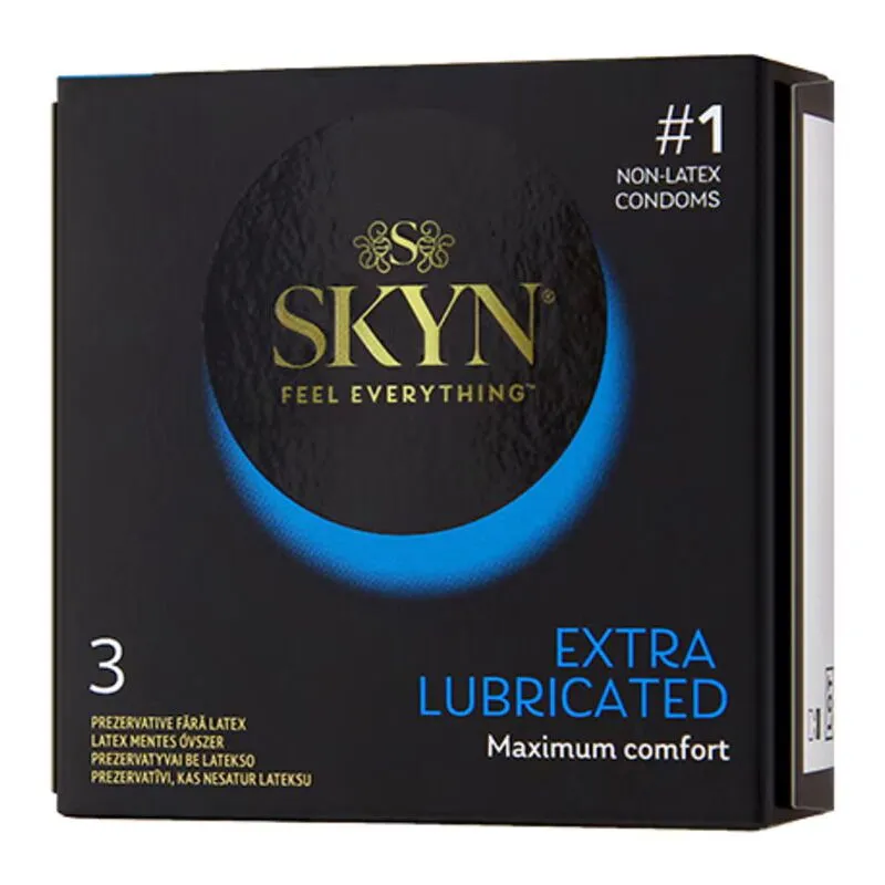 Презервативи безлатексні SKYN Extra Lubricated, 3 шт, з посиленою змазкою