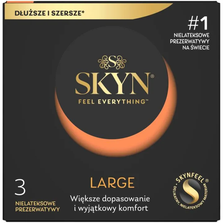 Безлатексні презервативи SKYN Large, збільшений розмір, 3 шт