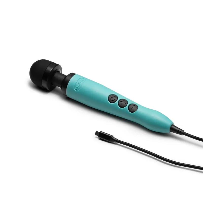 Вібромасажер Doxy3 USB-C Massager Turquoise, компактний ванд з кабелем Type-C