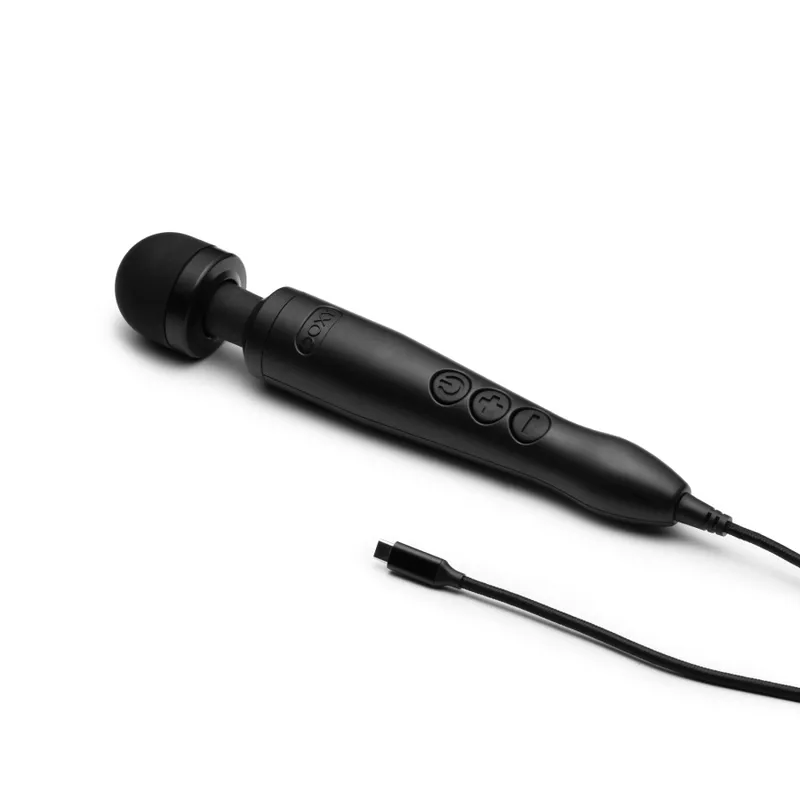 Вібромасажер Doxy3 USB-C Massager Matte Black, компактний ванд з кабелем Type-C