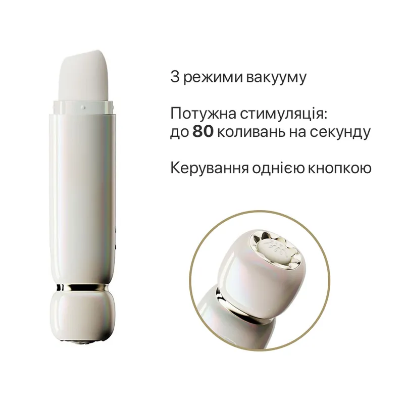Вакуумний кліторальний стимулятор Zalo Lia Floral White, 3 насадки