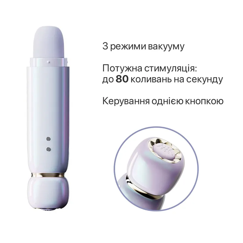Вакуумний кліторальний стимулятор Zalo Lia Lavender Purple, 3 насадки