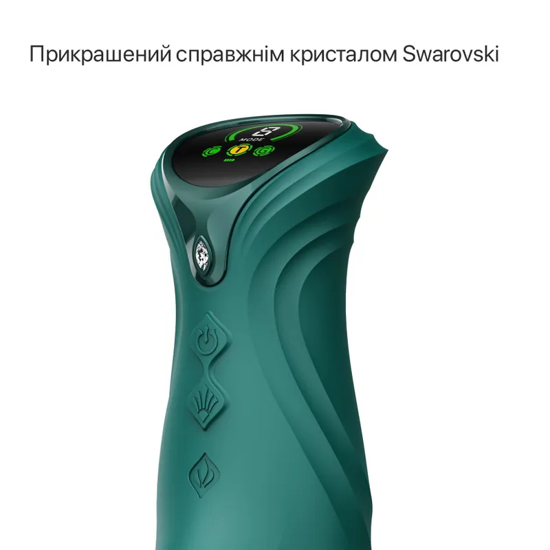 Смарт-пульсатор-кролик Zalo Mose 2 Turquoise Green, підігрів до 42°C, кристал Swarovski