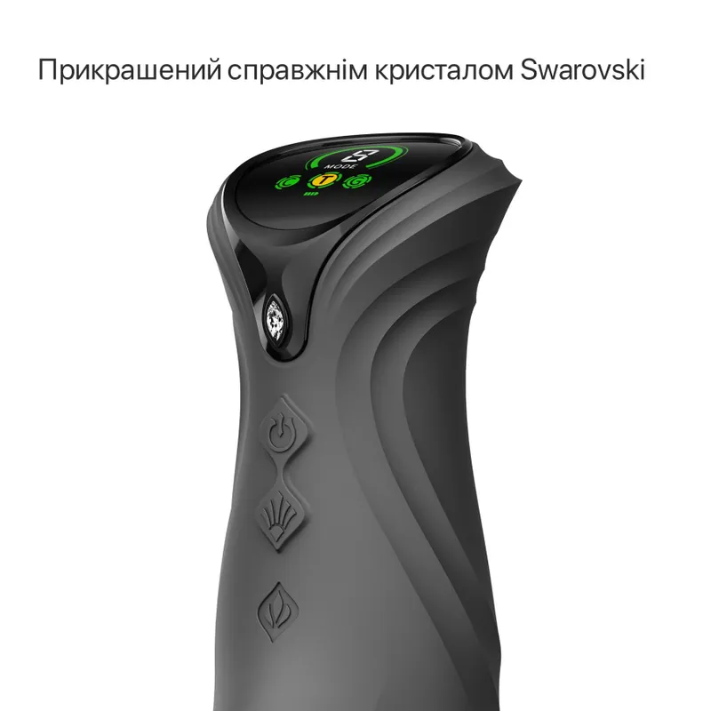 Смарт-пульсатор-кролик Zalo Mose 2 Obsidian Black з підігрівом до 42 °C та кристалом Swarovski