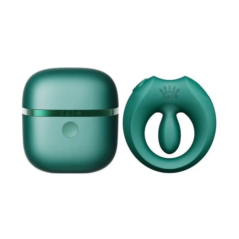 Ерекційне смарт-віброкільце Zalo Apis Turquoise Green, зарядний кейс, до 4 годин роботи