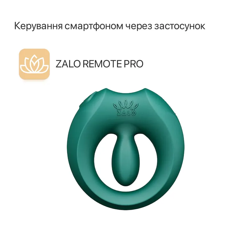 Ерекційне смарт-віброкільце Zalo Apis Turquoise Green, зарядний кейс, до 4 годин роботи