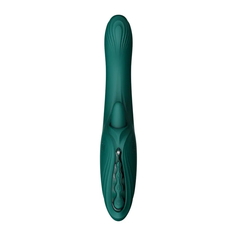Смарт-вібратор Zalo Ares Turquoise Green з підігрівом, 3 мотори, стимуляція точки G