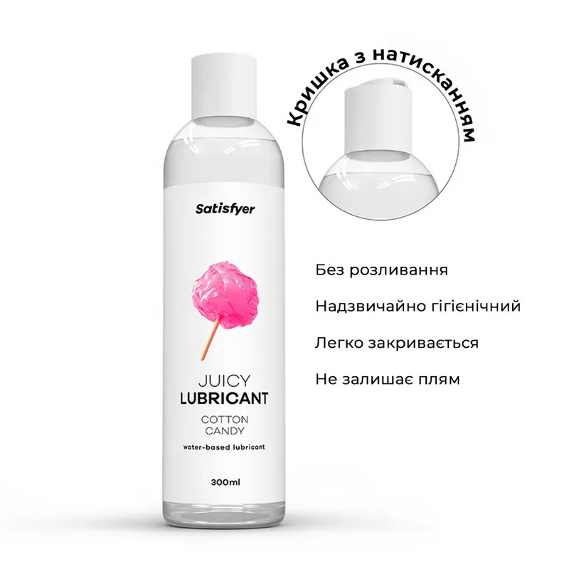 Лубрикант на водній основі Satisfyer Juicy Lubricant Cotton Candy 300 мл