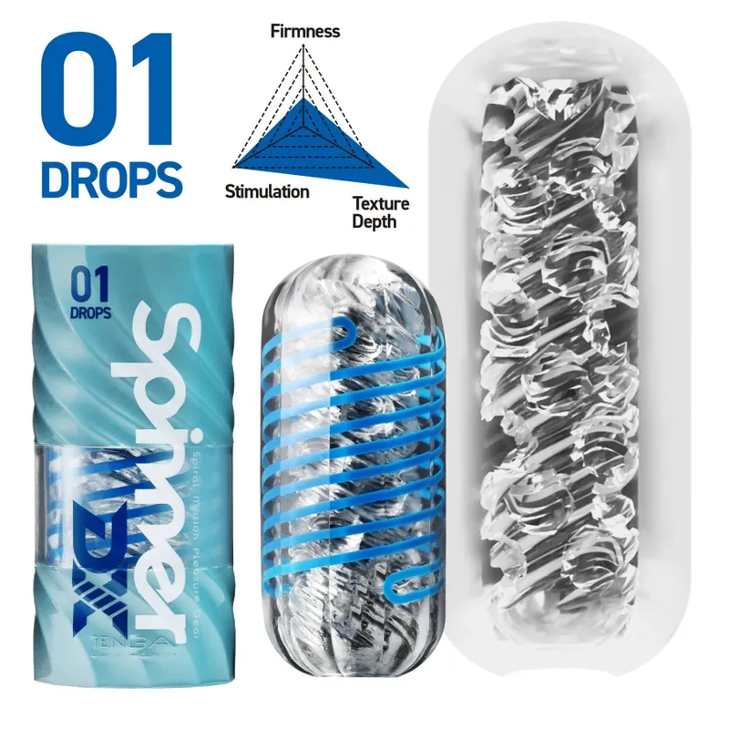 Мастурбатор Tenga Spinner DX 01 Drops зі спіральним рельєфом
