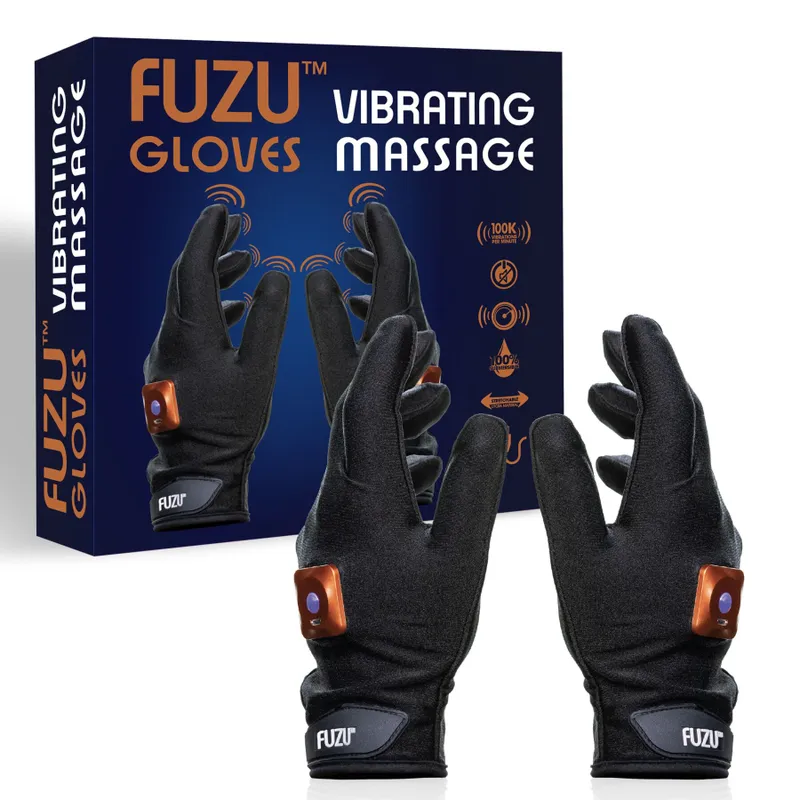 Віброрукавички FUZU Gloves Vibrating Massage Two Hands, пара, 11 режимів