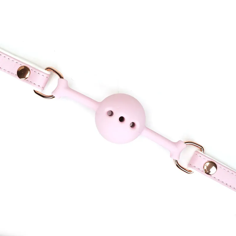 Кляп Liebe Seele White & Pink Fairy Goat Leather Ball Gag