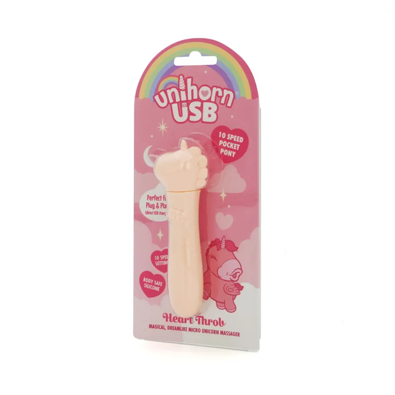 Вібропуля Unihorn USB Bullet Heart Throb, силіконова, 10 режимів вібрації