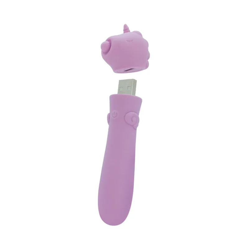 Вібропуля Unihorn USB Bullet Karma Lilac, з голівкою у формі єдинорога