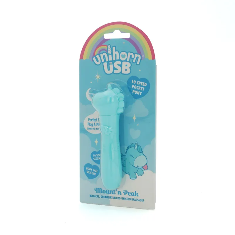 Вібропуля-єдиноріжка Unihorn USB Bullet, силікон, 10 режимів