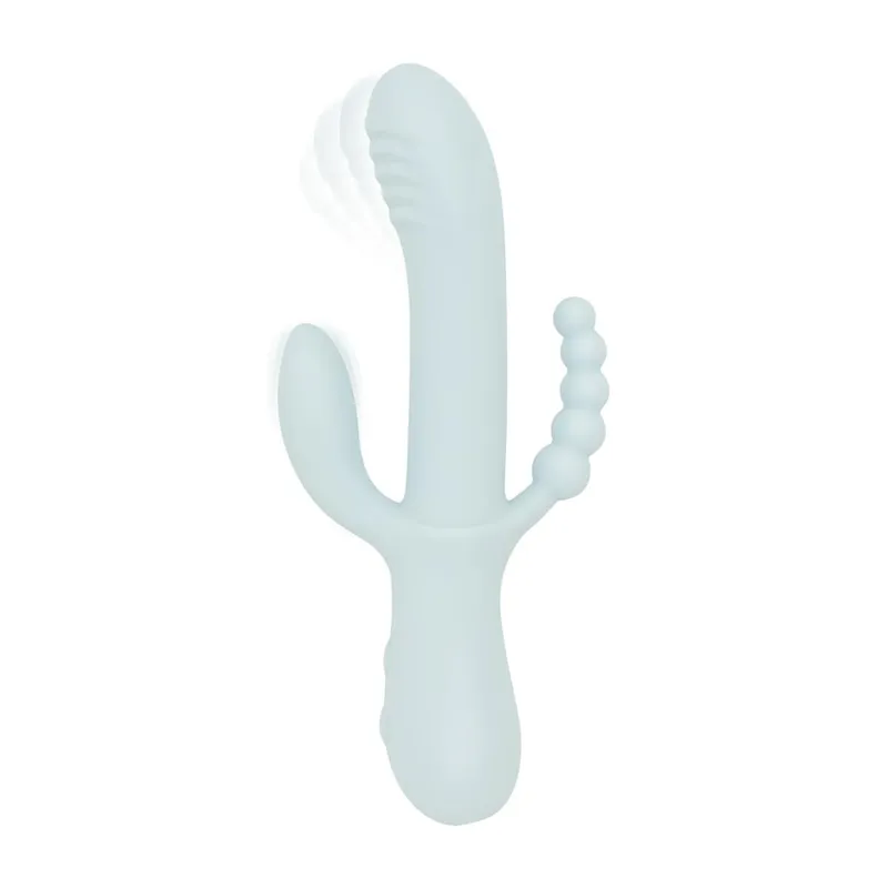Тройний вібратор Good Vibes Only – SAGE Triple Stimulation Vibe Soft Silicone – Blue