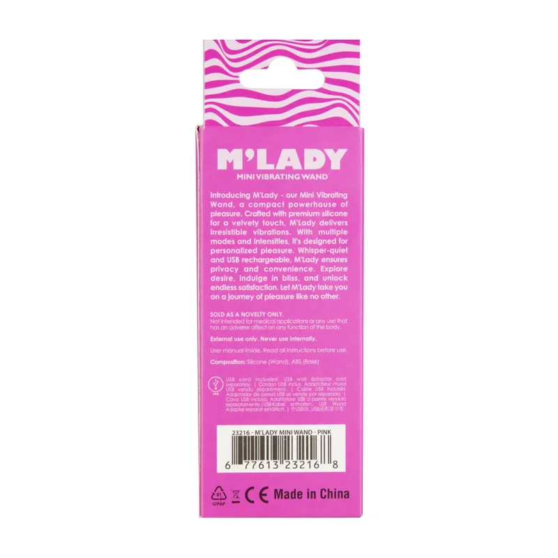 Вібромасажер-мікрофон M'Lady Mini Vibrating Wand Pink, BMS (Канада)