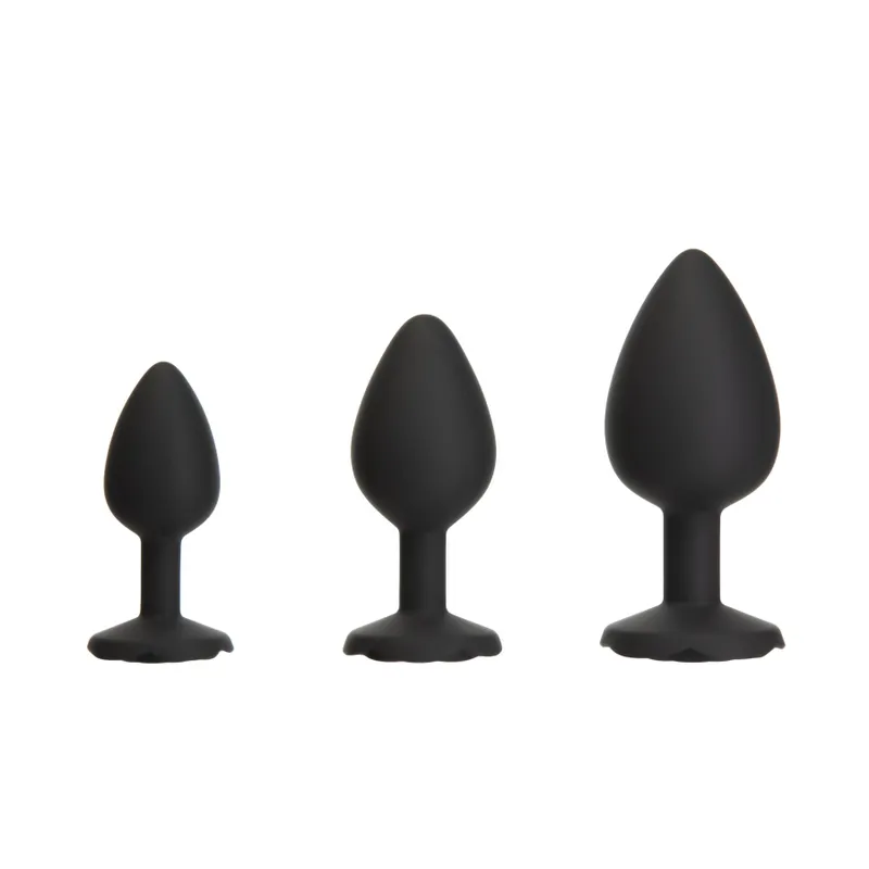 Набір силіконових анальних пробок BMS Roses Til' Dawn Starter Kit, чорний