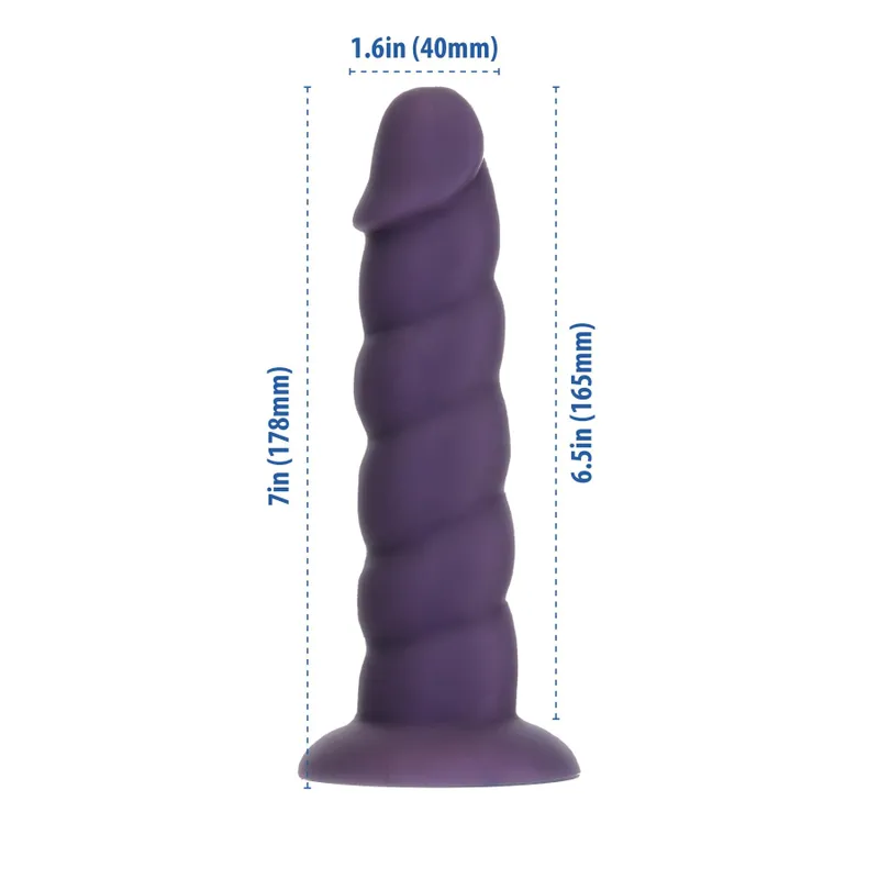 Фалоімітатор Fantasy by Addiction Unicorn Dildo 7" Purple з віброкулею у подарунок