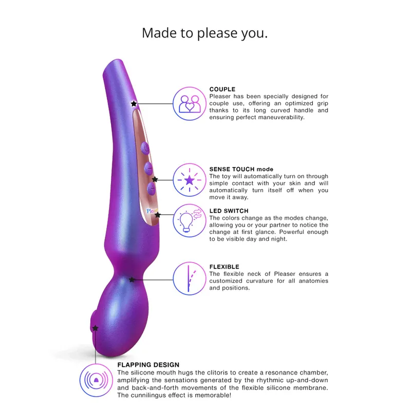 Стимулятор для клітора Love To Love Pleaser Iridescent, ефект постукування