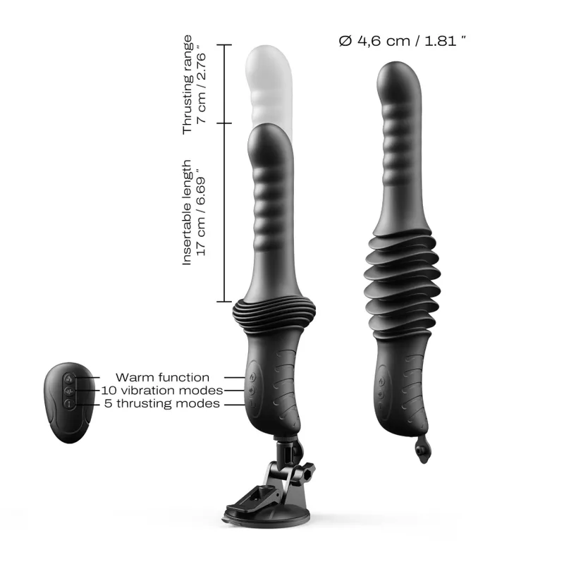 Пульсатор з вібрацією Dorcel Deep Orgasm, підігрів до 41 °C, пульт ДК